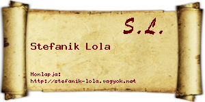 Stefanik Lola névjegykártya